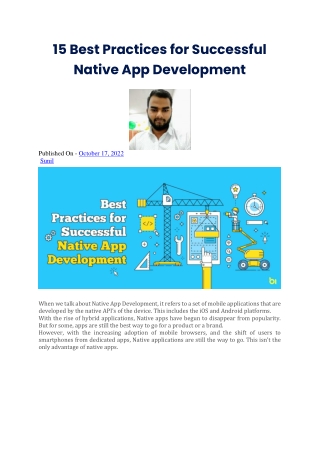 15 Best Practices for Successful Native App Development