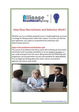 How Does Recruitment and Selection Work