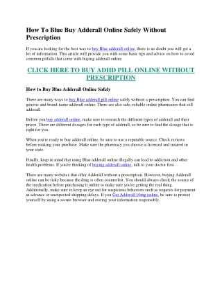 Buy Blue Adderall pill Online Safely Without Prescription