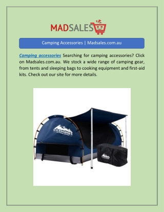 Camping Accessories | Madsales.com.au