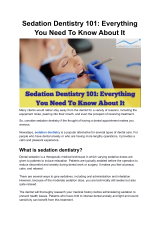 Sedation Dentistry 101: Everything You Need To Know About It