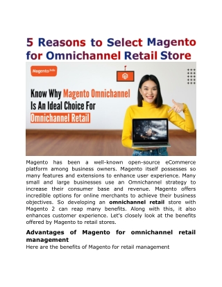 5 Reasons to Select Magento for Omnichannel Retail Store