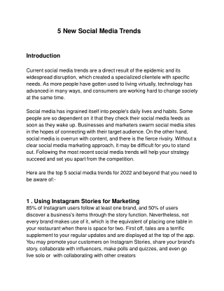 5 New Social Media Trends