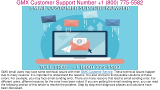 1(800) 775 5582 GMX Customer Helpline