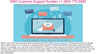 GMX Customer Helpdesk  1(800) 775 5582