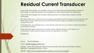 Residual Current Transducer