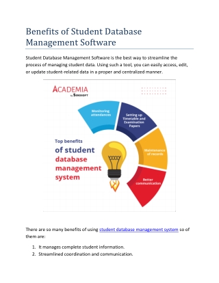 Benefits of Student Database Management System
