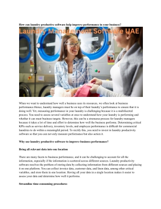Laundry Management Software UAE