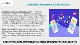 Social Media Strategies For Small Business