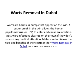 Warts Removal in Dubai