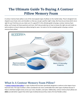 The Ultimate Guide To Buying A Contour Pillow Memory Foam