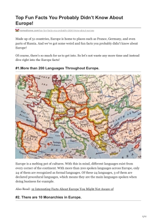 Top Fun Facts You Probably Didnt Know About Europe