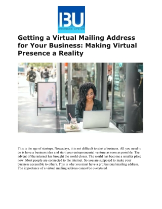 Getting a Virtual Mailing Address for Your Business Making Virtual Presence a Reality