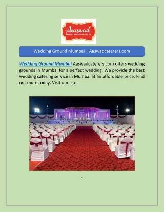 Wedding Ground Mumbai | Aaswadcaterers.com