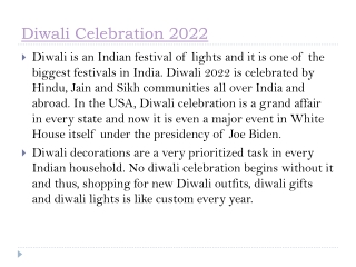 Diwali Celebration 2022