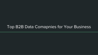 Top B2B Data Comapnies for Your Business