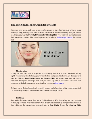 The Best Natural Face Cream for Dry Skin