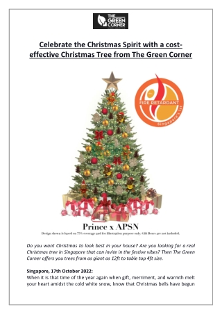 Celebrate the Christmas Spirit with a cost-effective Christmas Tree from The Green Corner