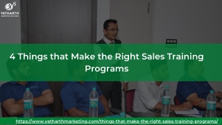 4 Things that Make the Right Sales Training Programs