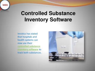 Controlled Substance Inventory Software