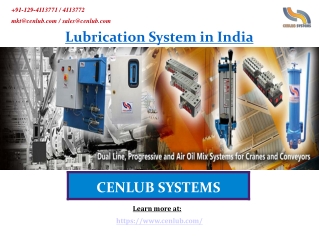 A Glimpse of Lubrication System in India