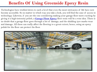 Benefits Of Using Greenside Epoxy Resin