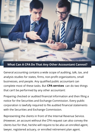 What Can A CPA Do That Any Other Accountant Cannot?