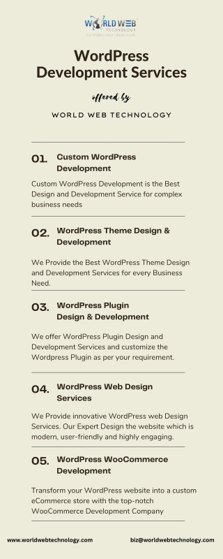 WordPress Development Services offered by World Web Technology