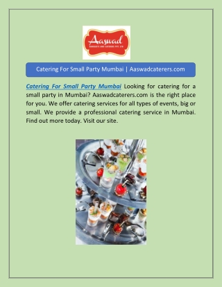 Catering For Small Party Mumbai | Aaswadcaterers.com