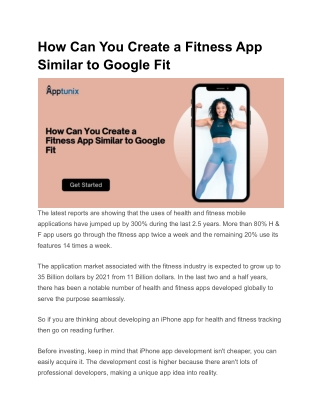 How Can You Create a Fitness App Similar to Google Fit