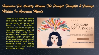 Hypnosis For Anxiety Remove The Painful Thoughts & Feelings Hidden In Conscious Minds