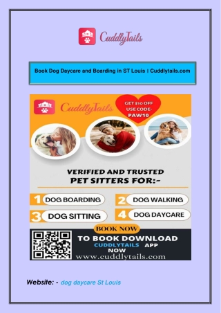 Book Dog Daycare and Boarding in ST Louis । Cuddlytails.com