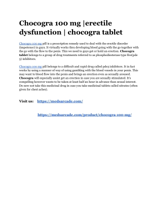 Chocogra 100 mg _erectile dysfunction _ chocogra tablet