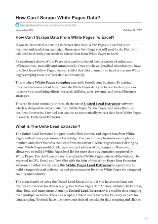 1How Can I Scrape White Pages Data