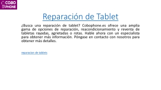 Reparación de Tablet  Cobophone.es