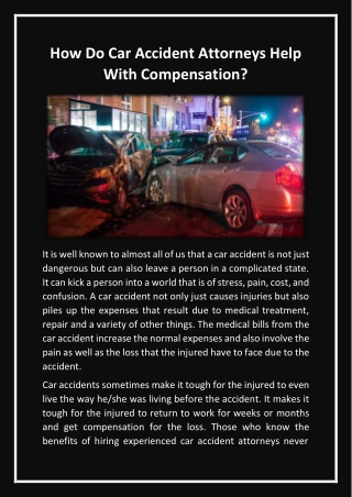 How Do Car Accident Attorneys Help With Compensation?