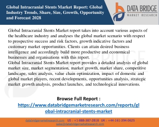 Global Intracranial Stents Market 2021 Insight On Share, Application