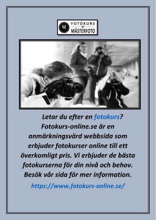 Fotokurs | Fotokurs-online.se