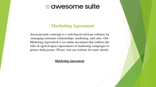 Marketing Agreement  Awesomesuite.com sign