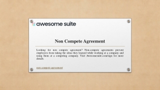 Non Compete Agreement  Awesomesuite.com sign