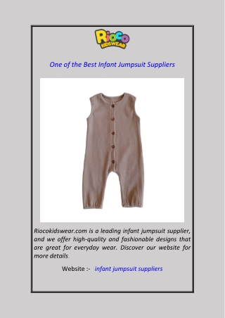 One of the Best Infant Jumpsuit Suppliers