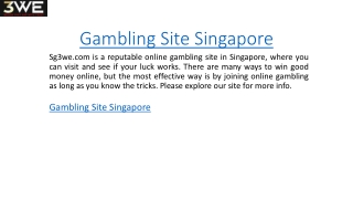 Gambling Site Singapore  Sg3we.com