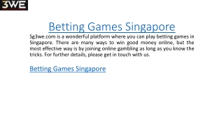 Betting Games Singapore Sg3we.com