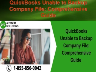 QuickBooks Unable to Backup Company File