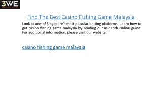 Find The Best Casino Fishing Game Malaysia