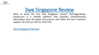 3we Singapore Review  Onlinegambling-review.com