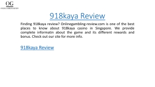 918kaya Review  Onlinegambling-review.com