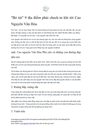 Cam Nang Chinh Phuc Cao Nguyen Van Hoa Phu Yen Xuantien52hz