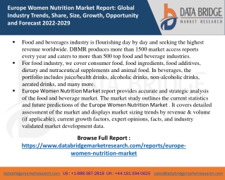 Europe Women Nutrition Market report