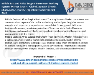 Middle East and Africa Surgical Instrument Tracking Systems Market report